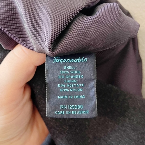 Falconnable Wool Pencil Suit Skirt Charcoal Gray Size 2 Lined Professional Work - Picture 8 of 9